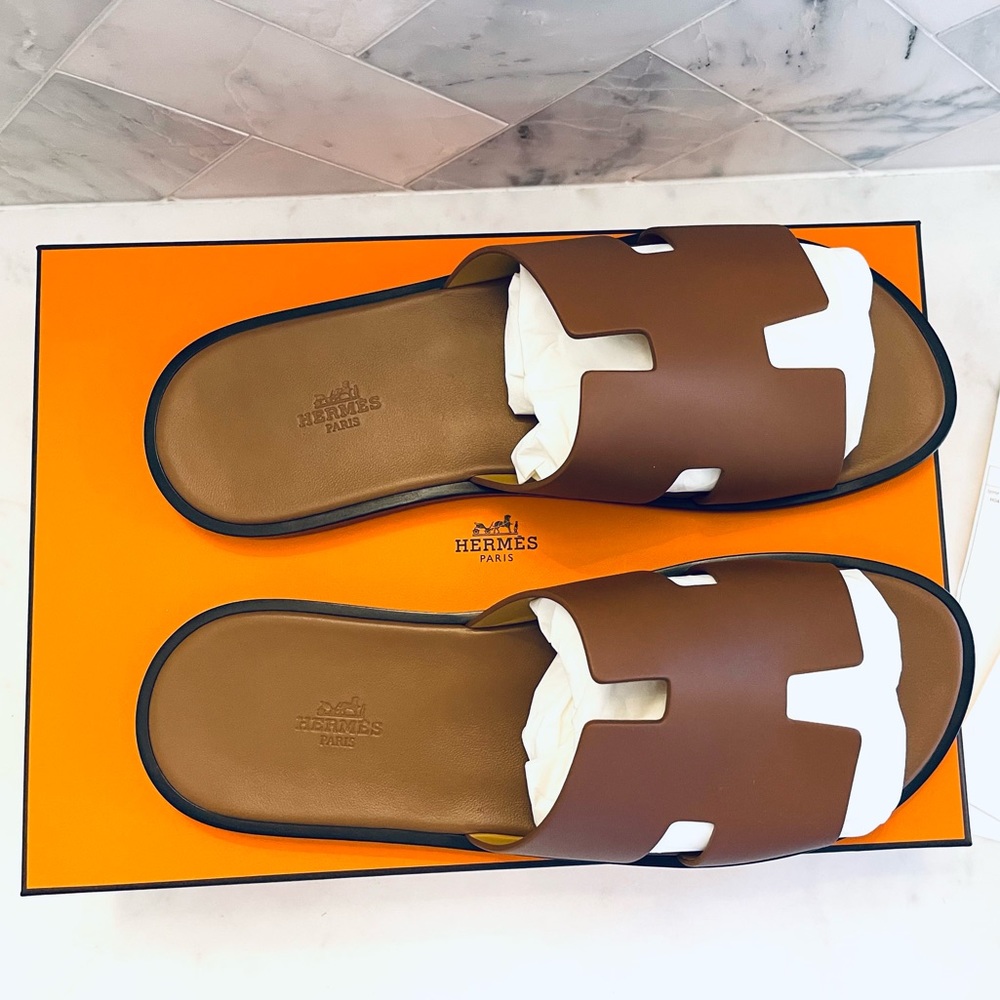NWB AUTHENTIC MEN’S HERMES IZMIR SANDAL SIZE 11 - Picture 7 of 11